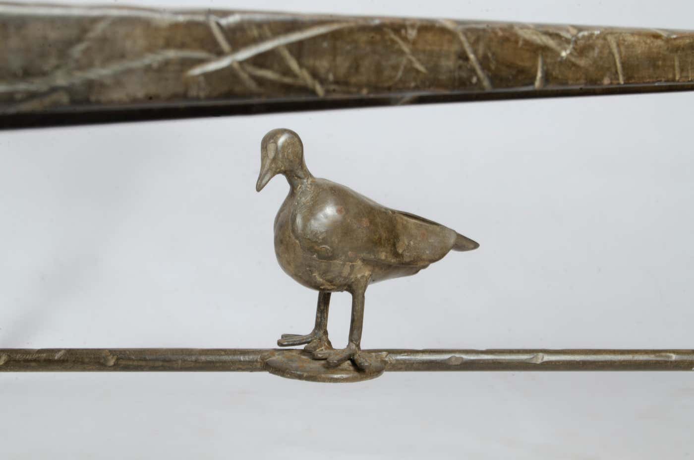 1940s Giacometti-Style Expressionist Iron Square Coffee Table with Birds, France
