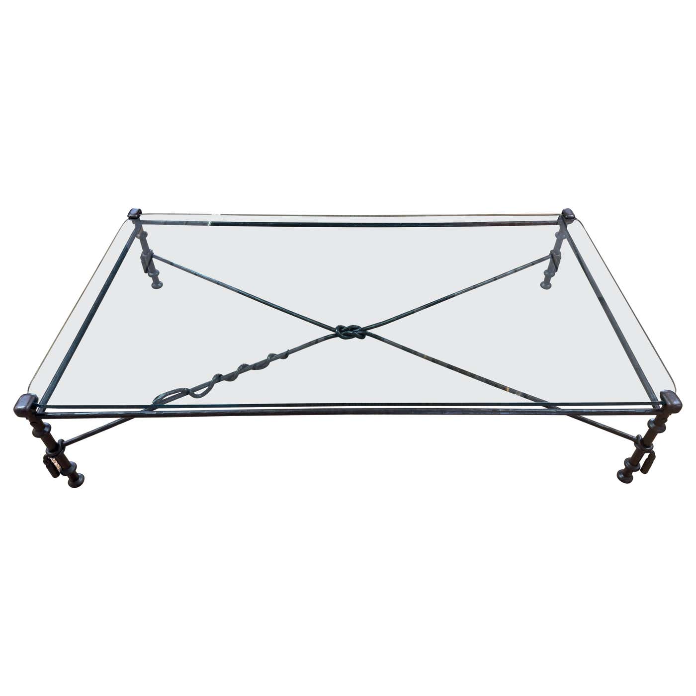 Monumental Forged Iron & Glass Serpent Coffee Table Manner of Diego Giacometti