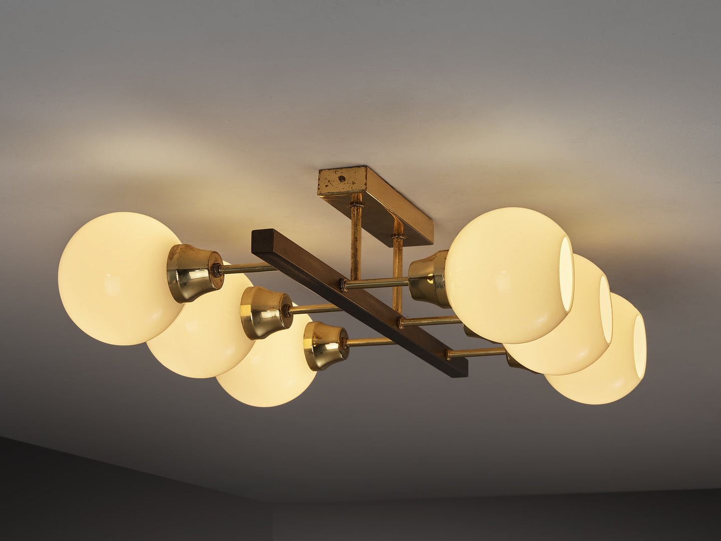 Sputnik Chandelier with in Glass and Brass