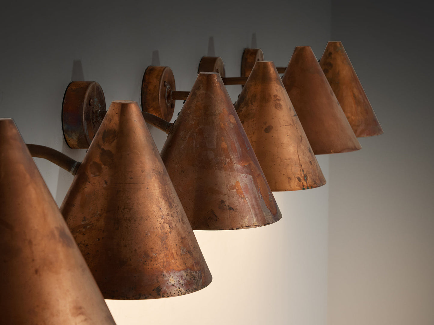 Hans-Agne Jakobsson 'Tratten' Wall Lights in Copper