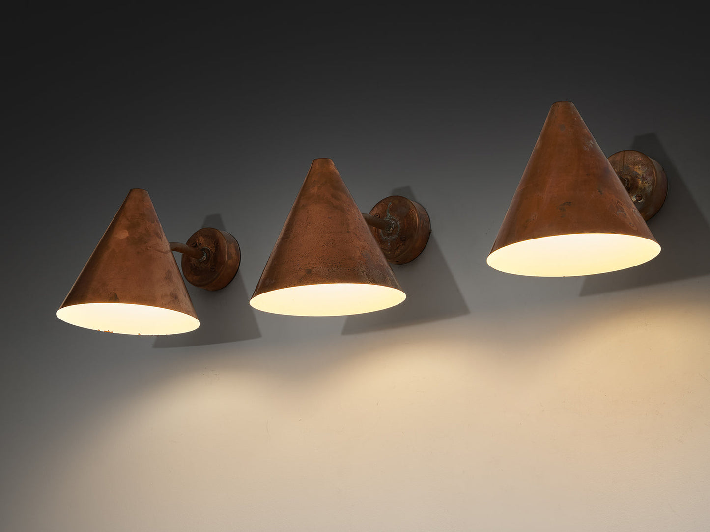 Hans-Agne Jakobsson 'Tratten' Wall Lights in Copper