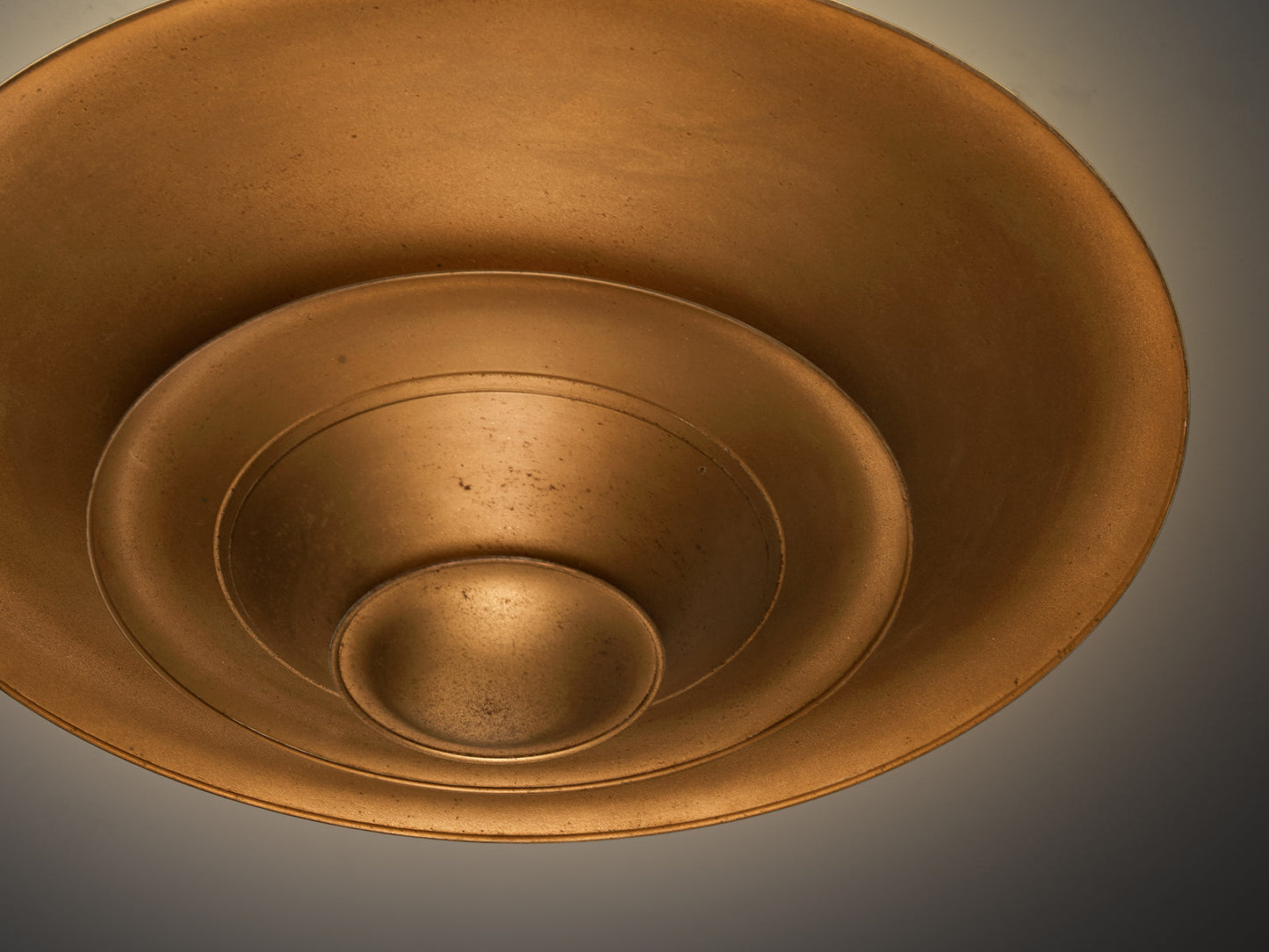 Rare 1930s Louis Poulsen Ceiling Light in Golden Painted Metal