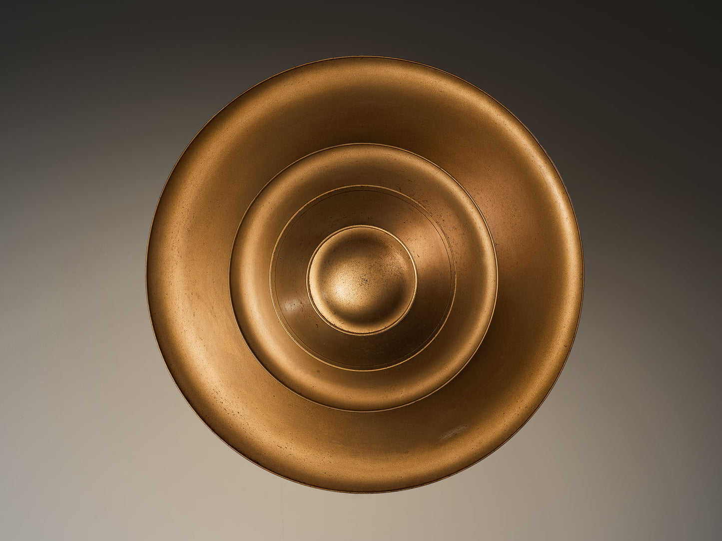 Rare 1930s Louis Poulsen Ceiling Light in Golden Painted Metal