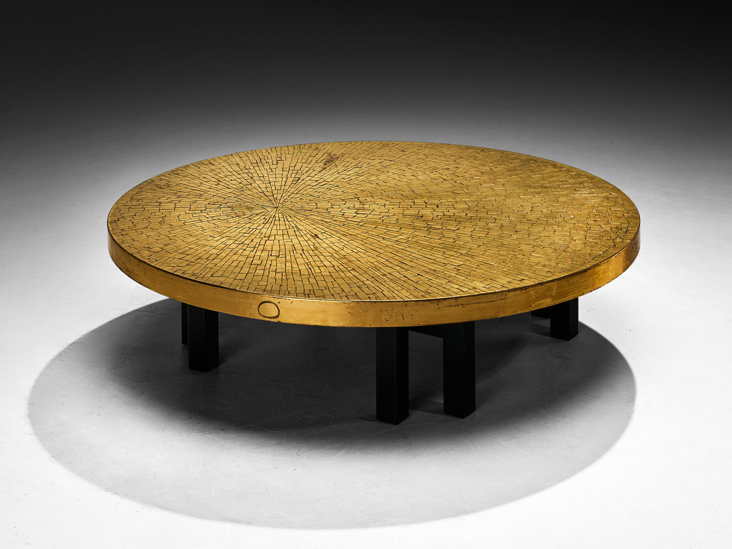 Jean Claude Dresse Mosaic Coffee Table in Brass