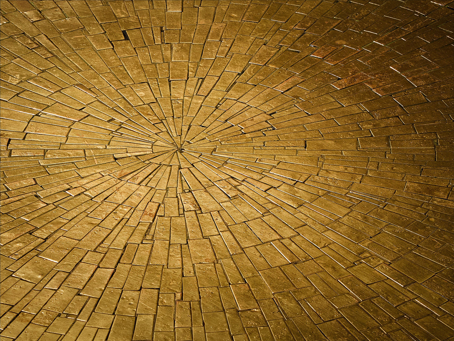 Jean Claude Dresse Mosaic Coffee Table in Brass