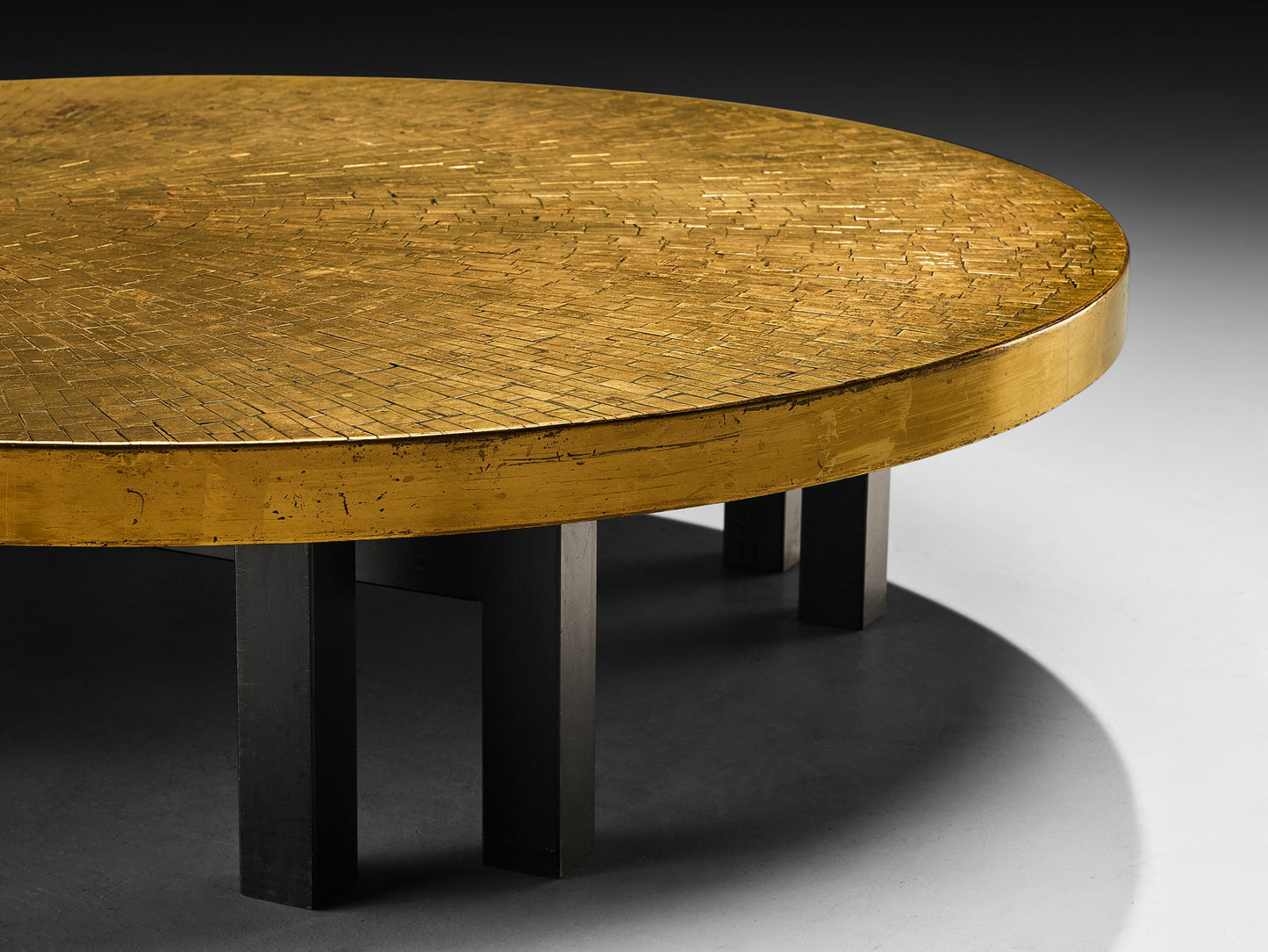 Jean Claude Dresse Mosaic Coffee Table in Brass