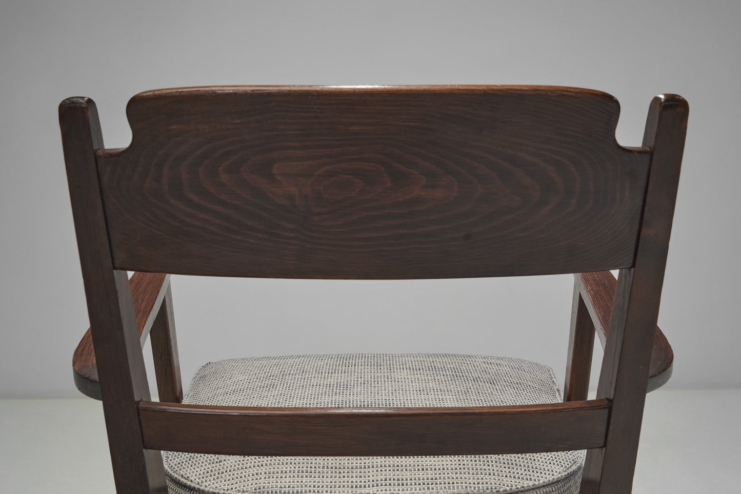Pair of Dark Stained Pine Armchairs, Europe First half of the 20th century