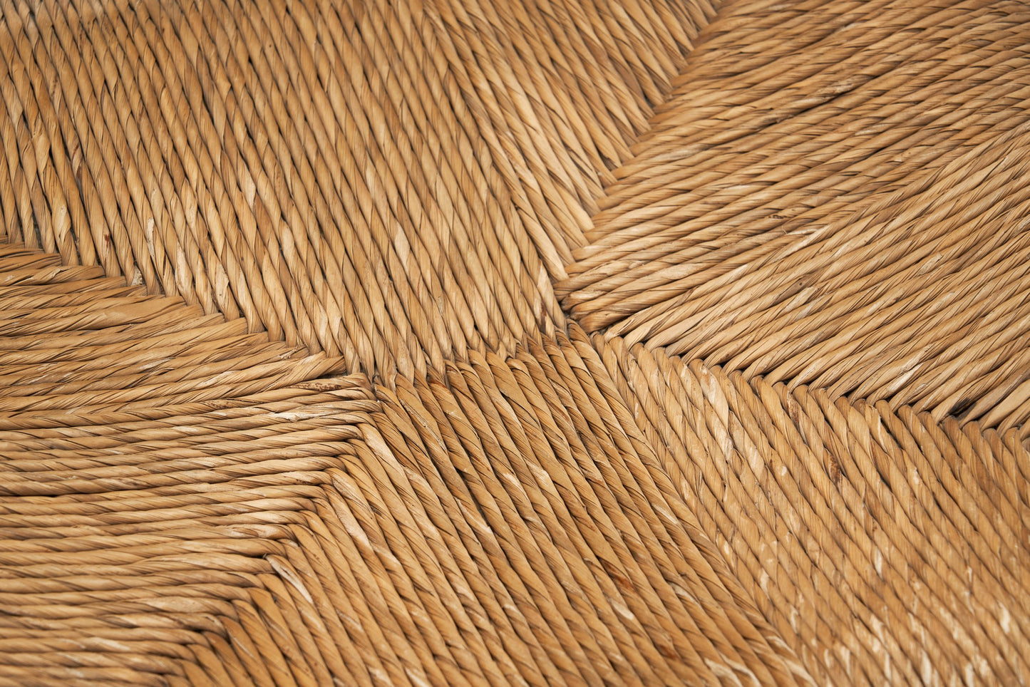 A Pair of Oak and Woven Rush High Back Armchairs, France 1940s