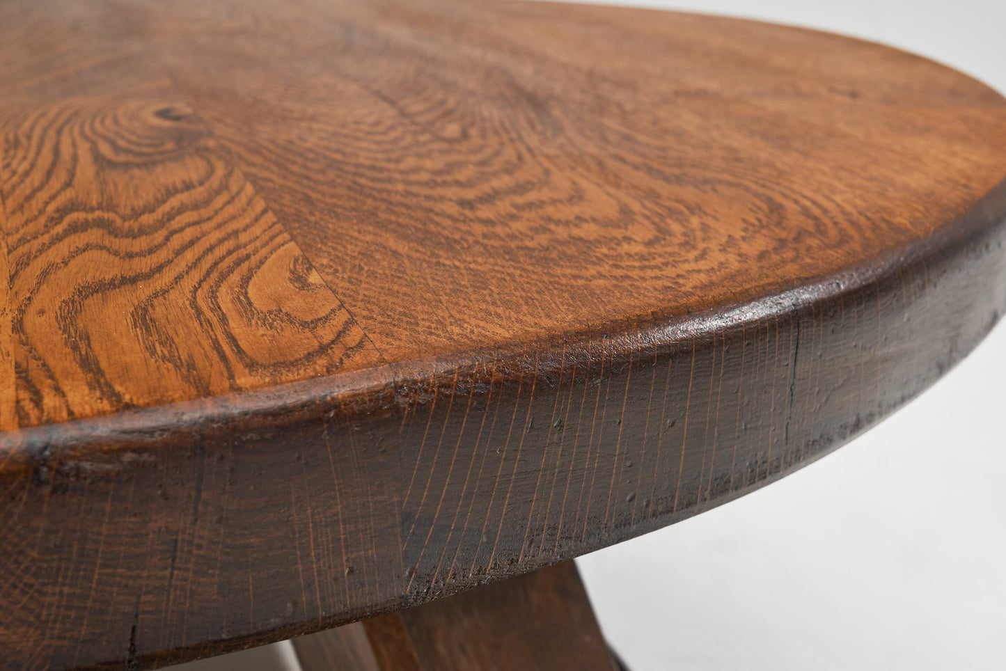 Brutalist Solid Oak Coffee Table, Europe ca 1960s