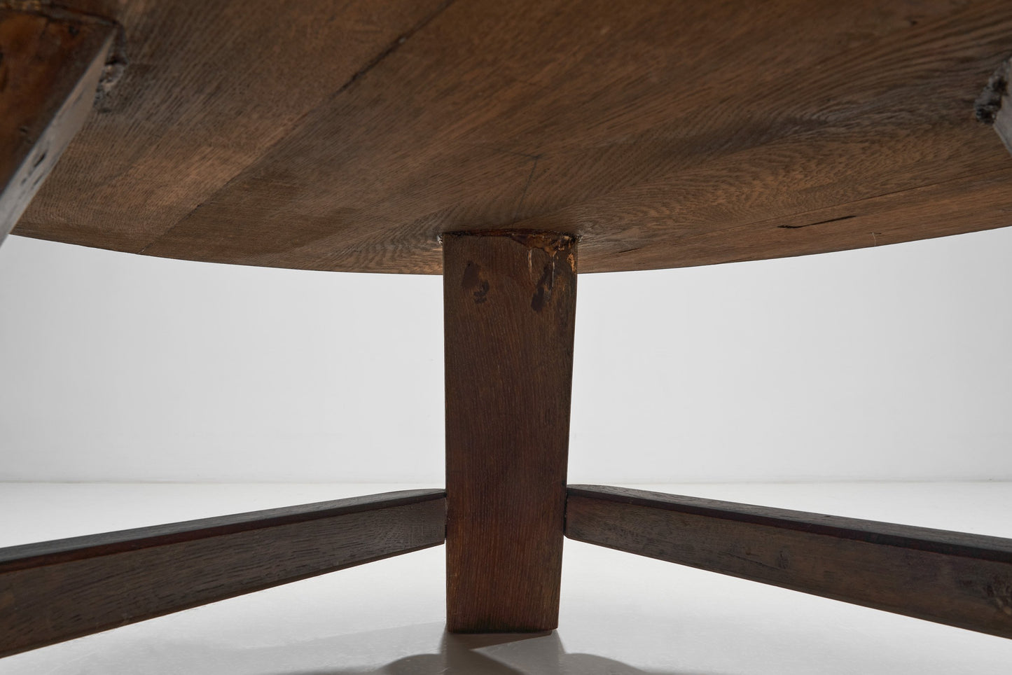 Brutalist Solid Oak Coffee Table, Europe ca 1960s