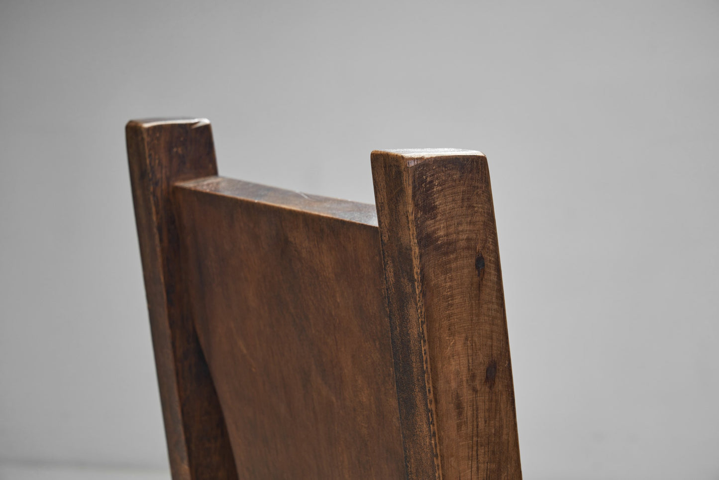 A Set of Four Stained Beech Modernist Dining Chairs, France 1950s