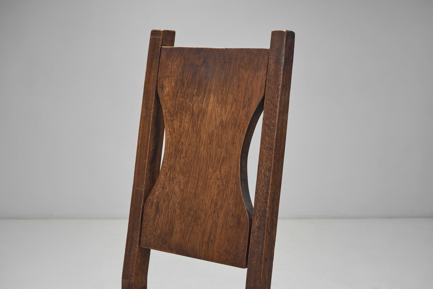 A Set of Four Stained Beech Modernist Dining Chairs, France 1950s