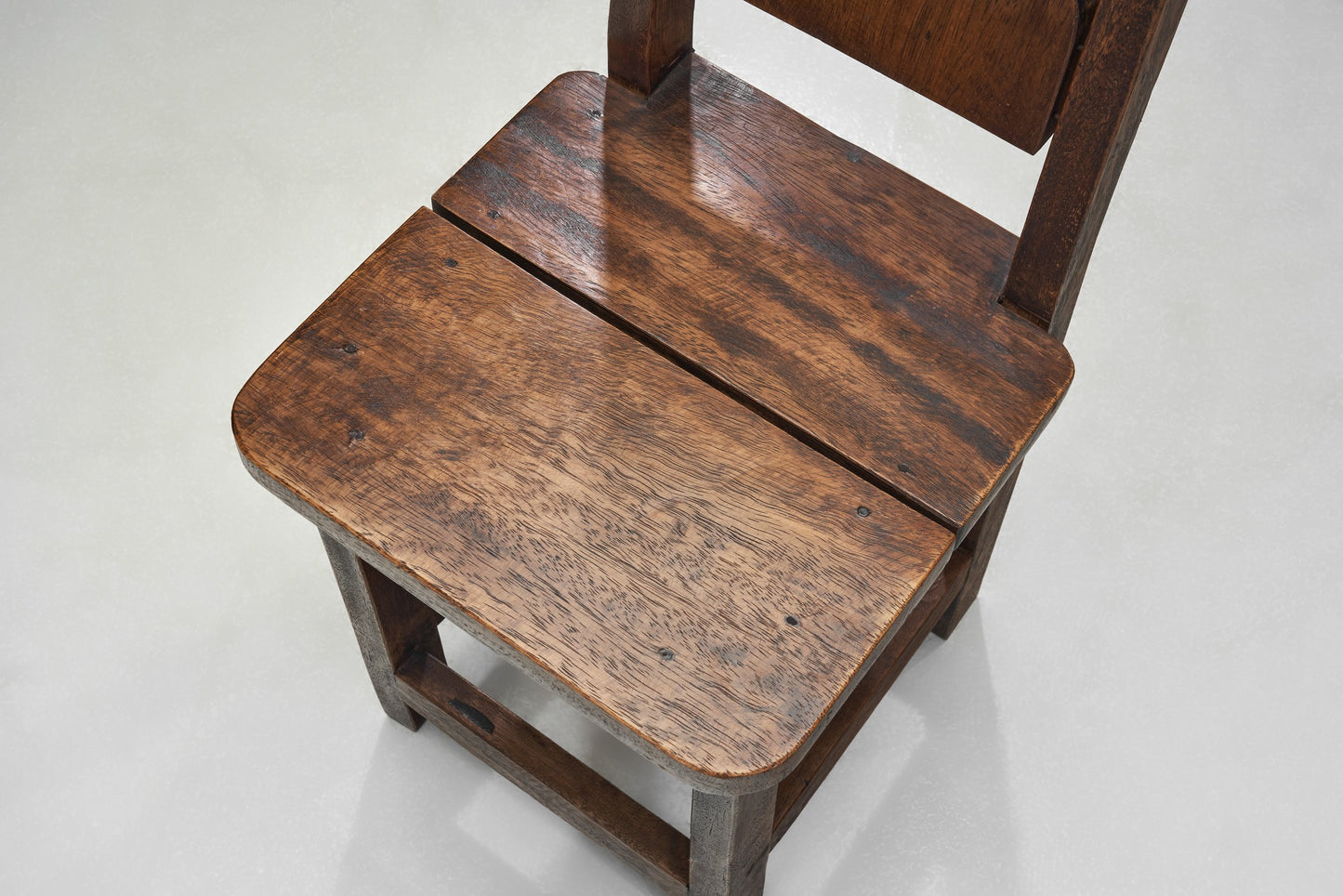 A Set of Four Stained Beech Modernist Dining Chairs, France 1950s