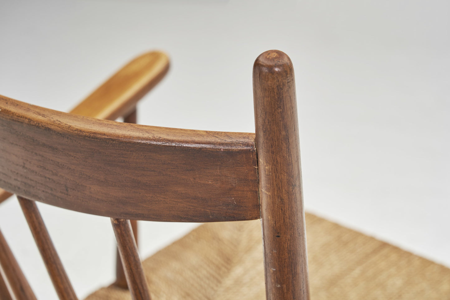 Teak Slatback Chairs with Woven Danish Cord Seats, Denmark ca 1960s