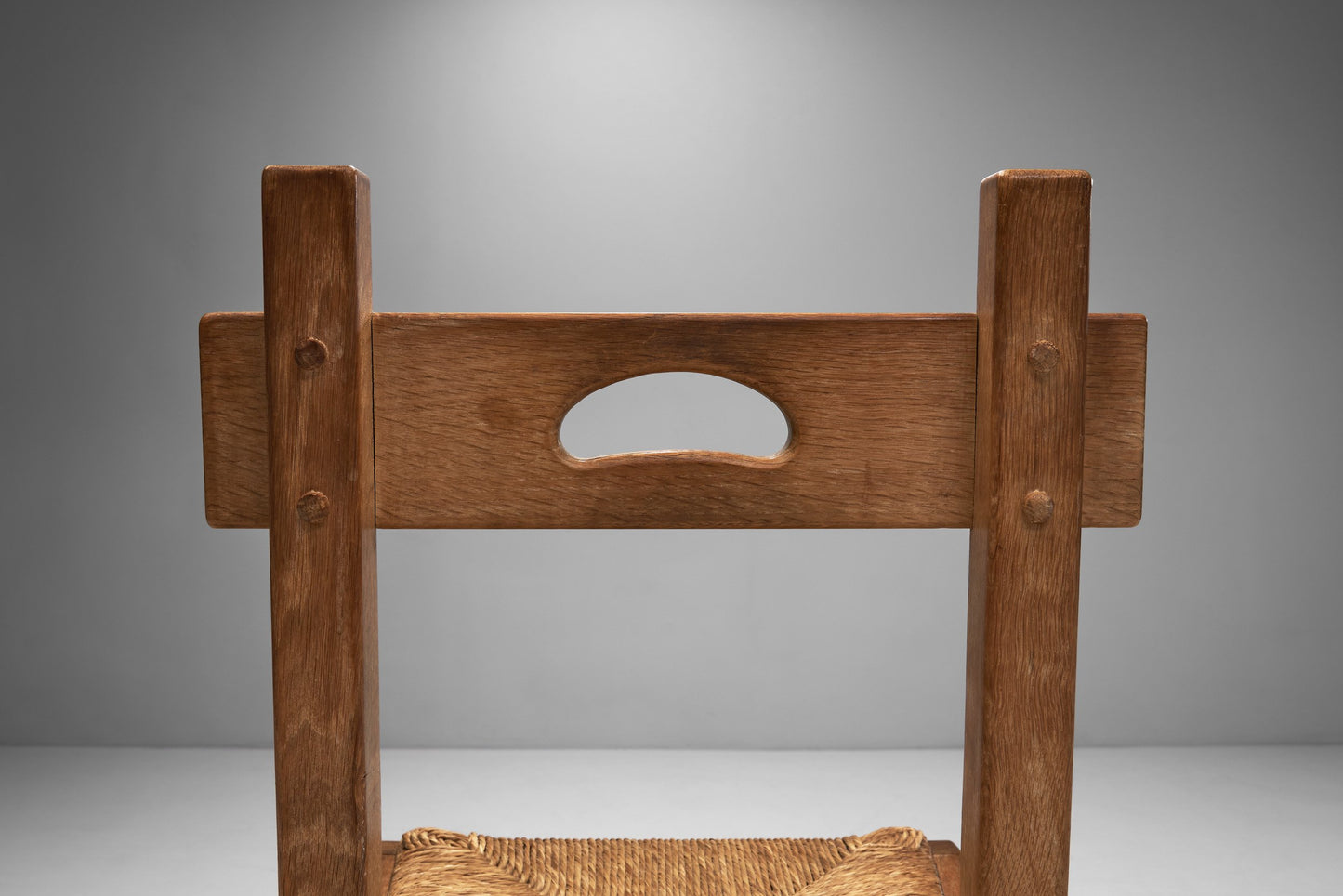 Rush and Wood Rustic Dining Chair Set, Europe ca 1950s