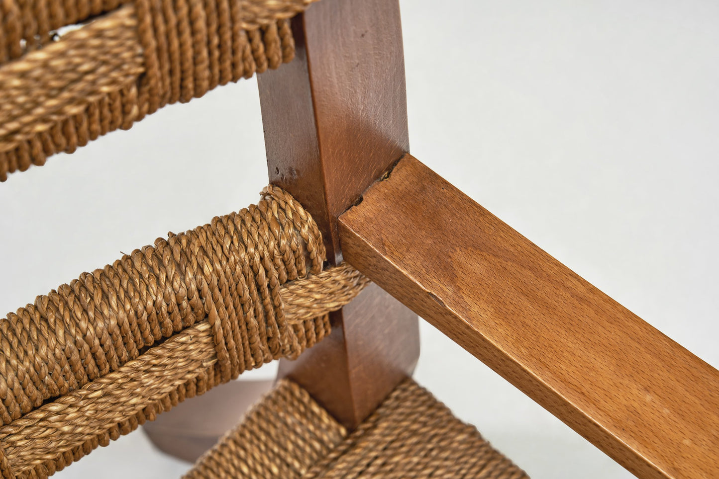 A Pair of Wood and Rattan Armchairs, Italy Mid-20th Century