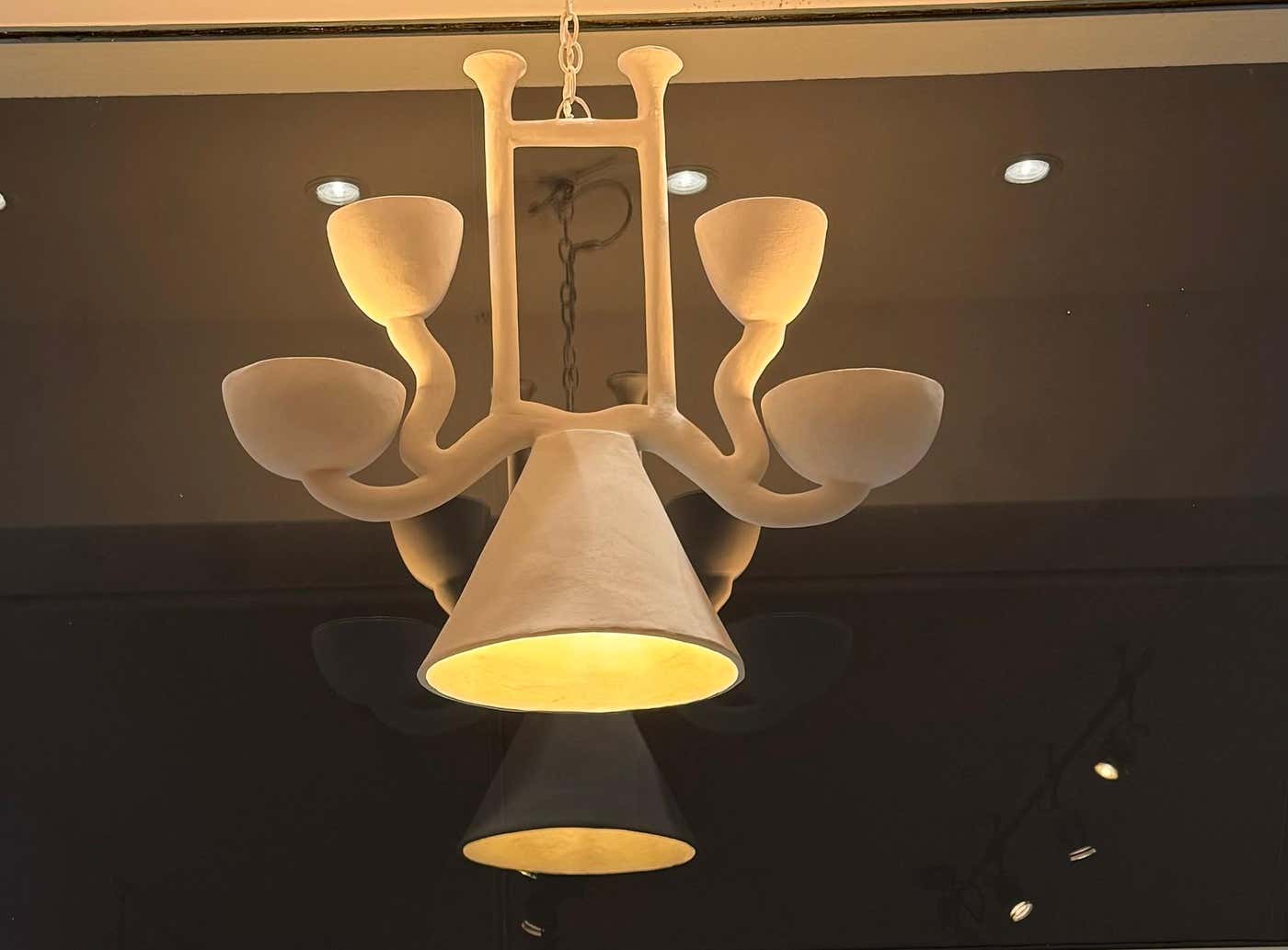 Sculpted Plaster Ceiling Light One of a kind by Demarne