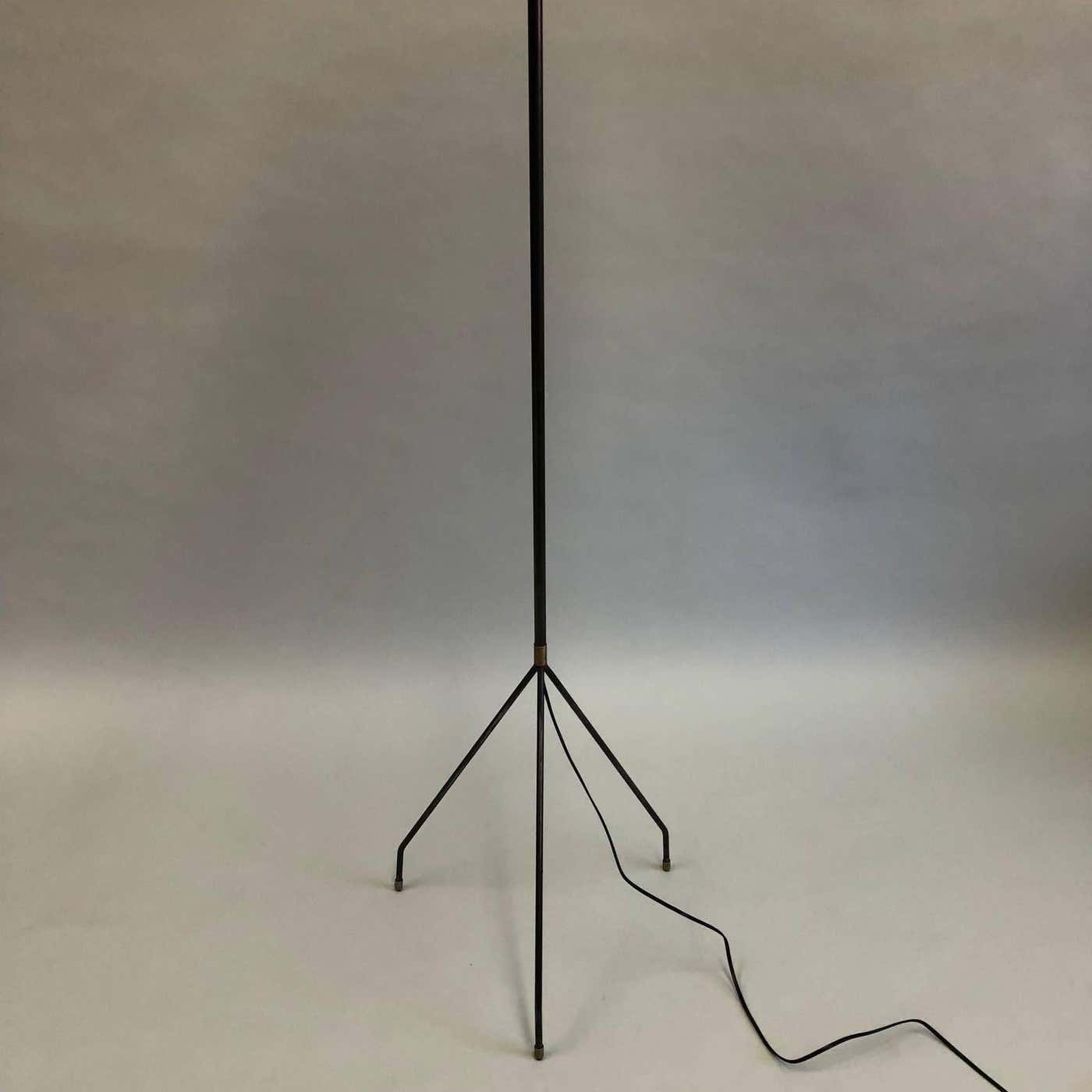 Pair of French Mid-Century Modern / Minimalist Iron Floor Lamps, Pierre Guariche