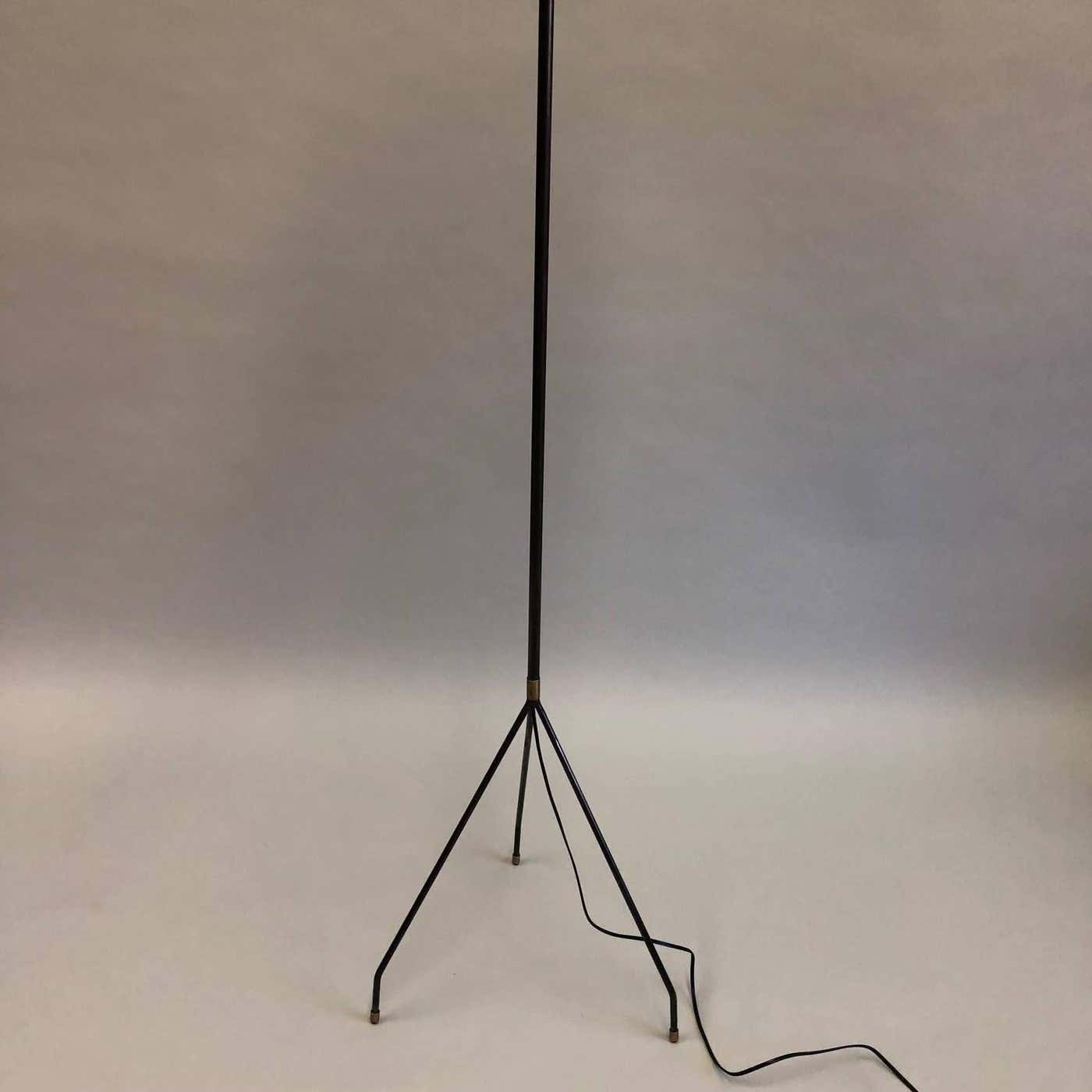 Pair of French Mid-Century Modern / Minimalist Iron Floor Lamps, Pierre Guariche