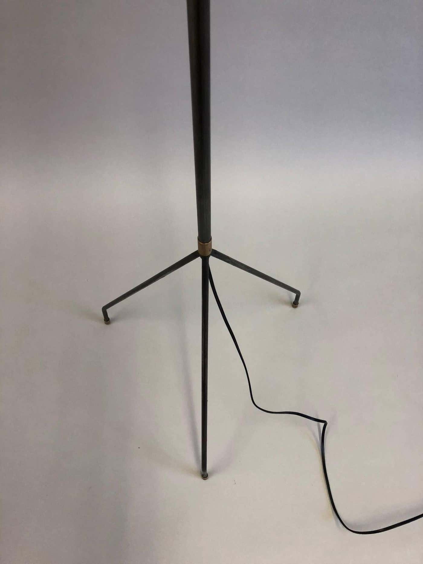 Pair of French Mid-Century Modern / Minimalist Iron Floor Lamps, Pierre Guariche