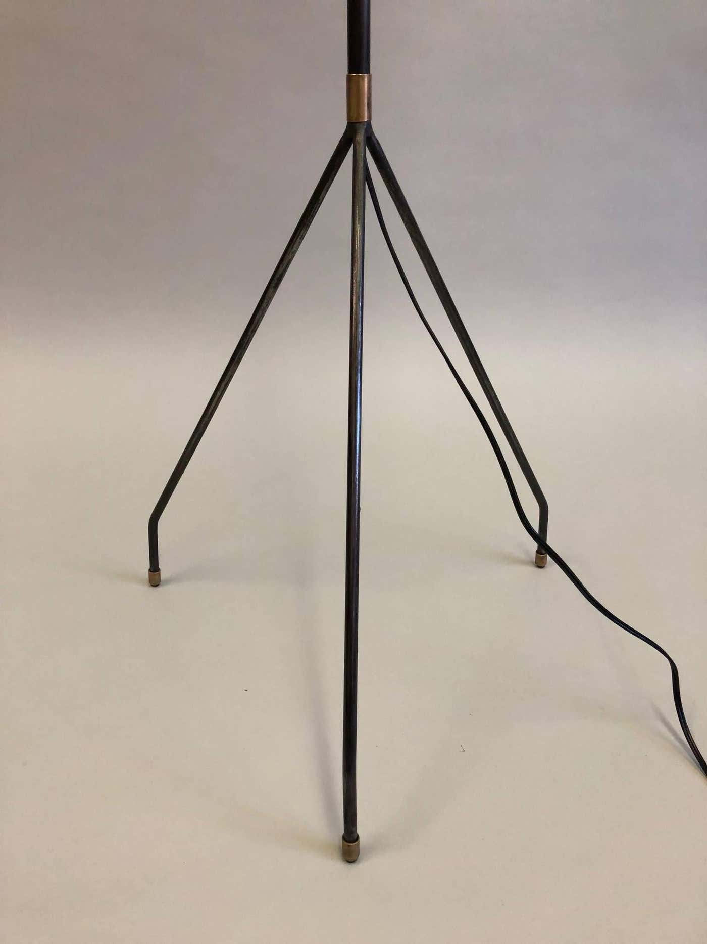 Pair of French Mid-Century Modern / Minimalist Iron Floor Lamps, Pierre Guariche
