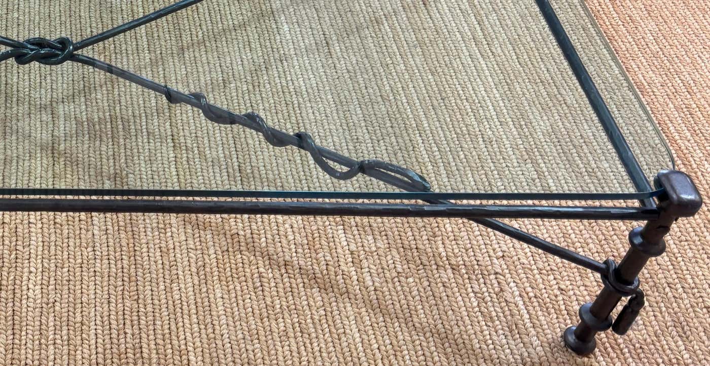 Monumental Forged Iron & Glass Serpent Coffee Table Manner of Diego Giacometti