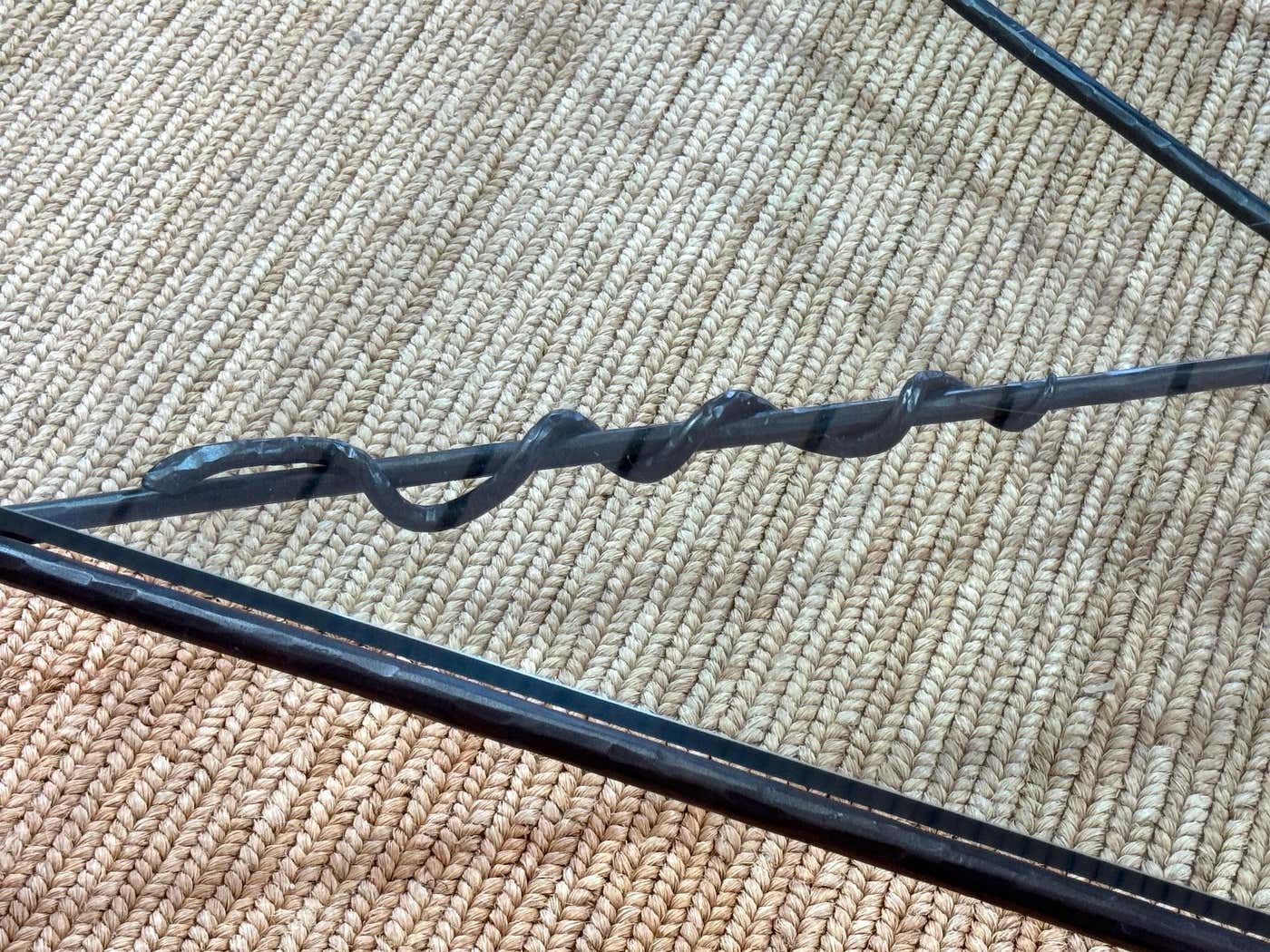 Monumental Forged Iron & Glass Serpent Coffee Table Manner of Diego Giacometti