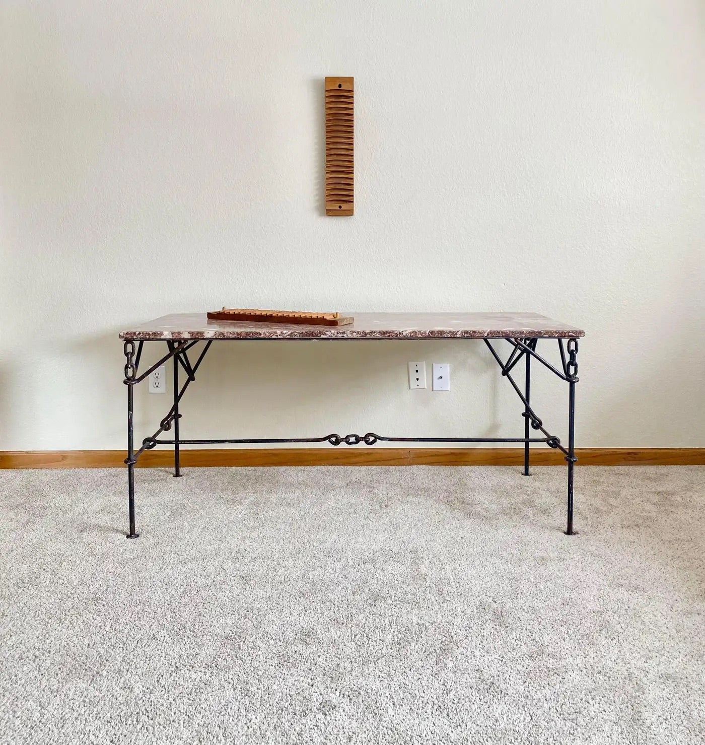 Iron Chain Marble Desk / Console Table Franz West Style
