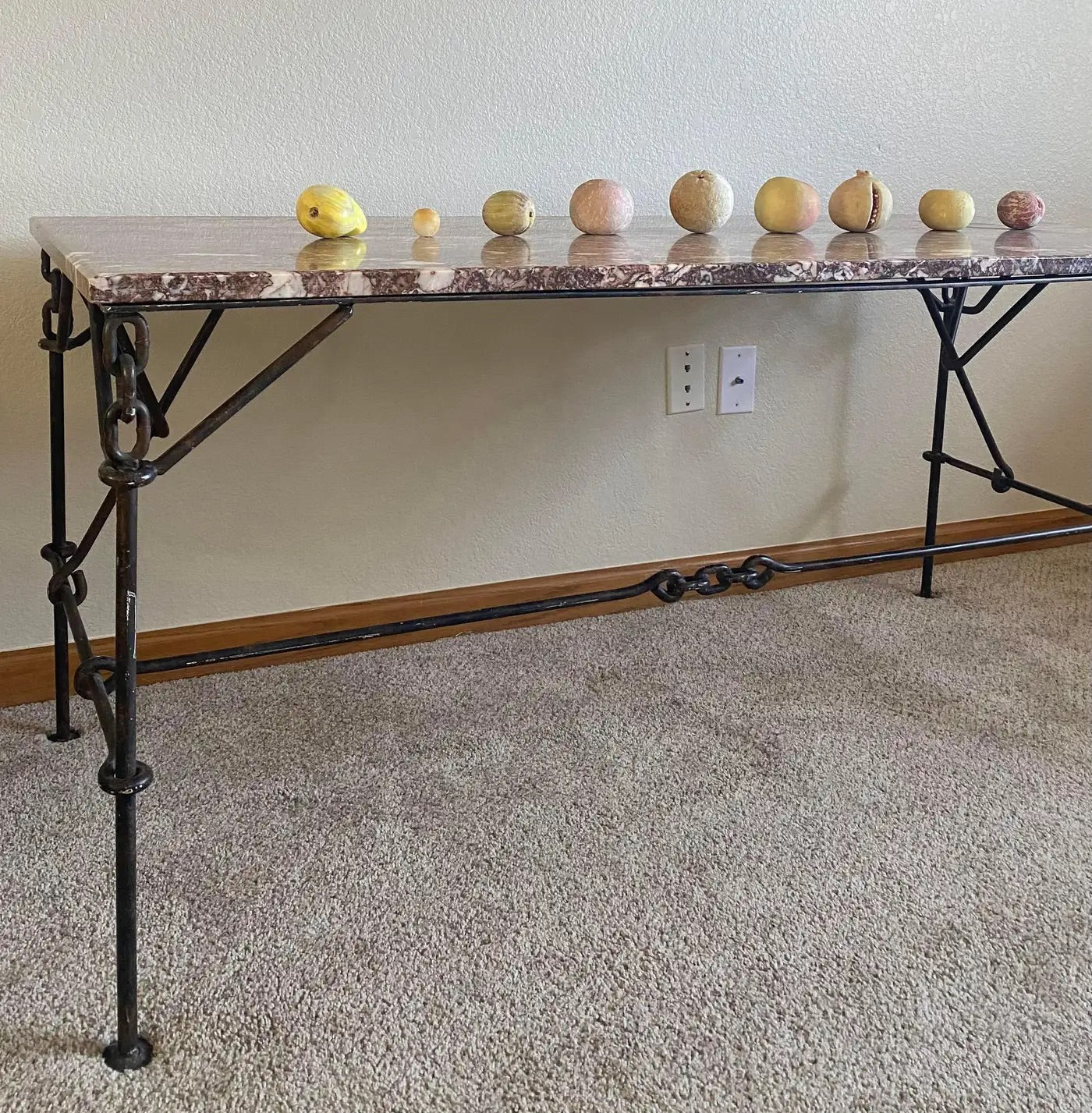 Iron Chain Marble Desk / Console Table Franz West Style