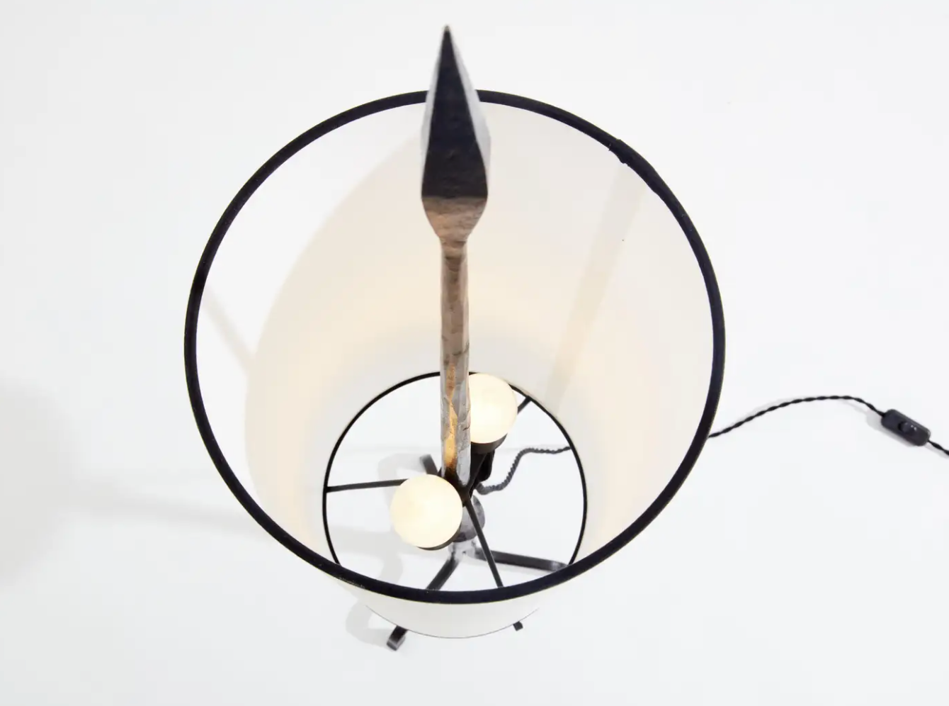 Wrought iron lamp by Francis Dewaele & Les Artisans de Marolles.