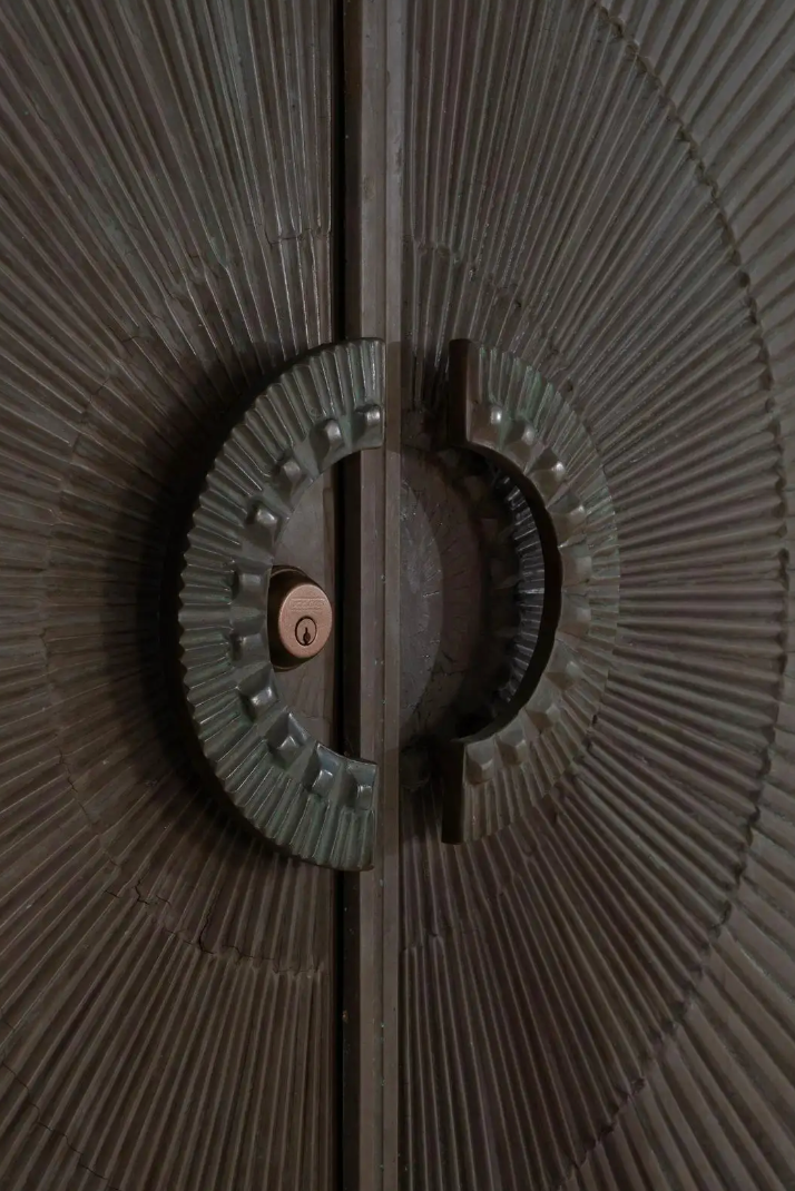 Billy Joe McCarroll and David Gillespie Bronze Brutalist Heroic Sunburst Doors