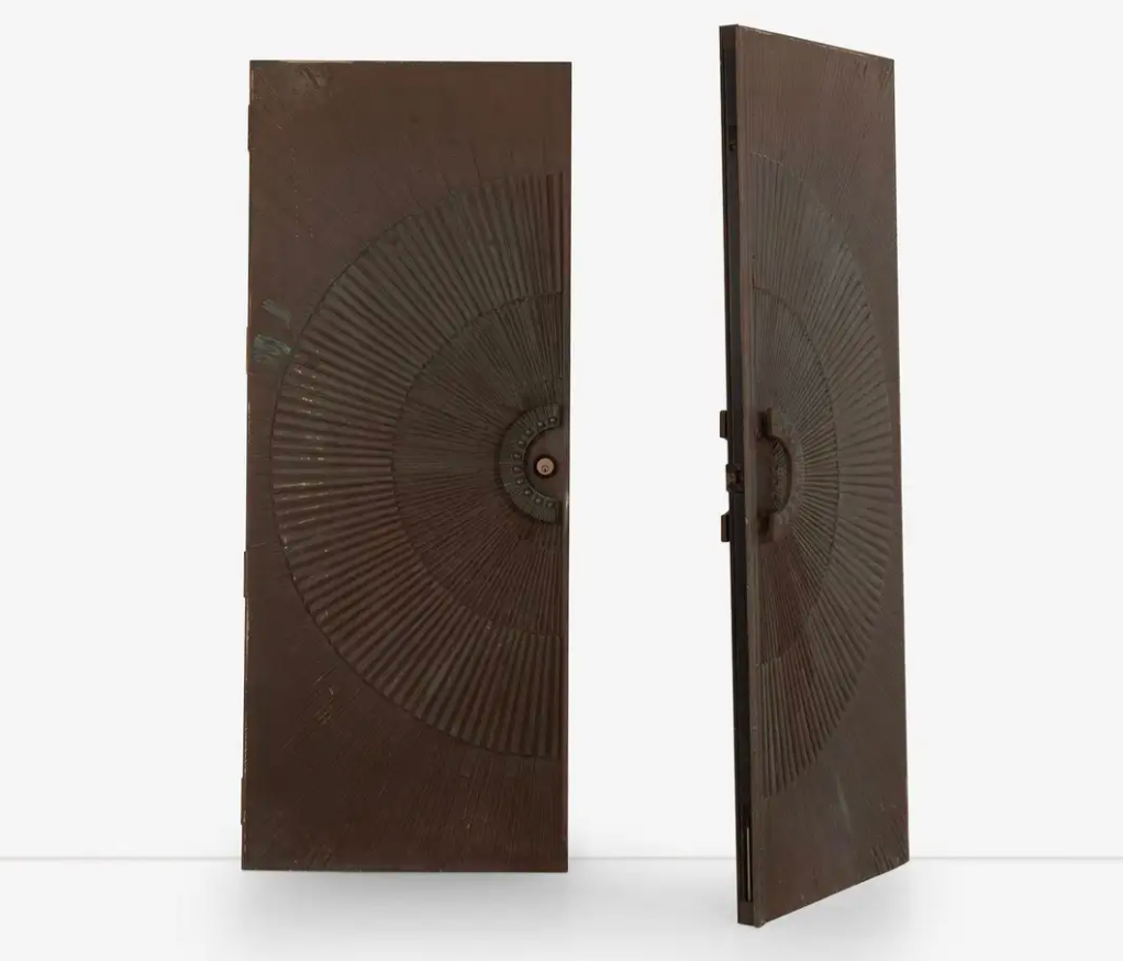 Billy Joe McCarroll and David Gillespie Bronze Brutalist Heroic Sunburst Doors