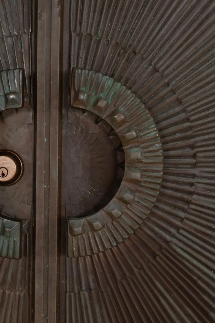 Billy Joe McCarroll and David Gillespie Bronze Brutalist Heroic Sunburst Doors