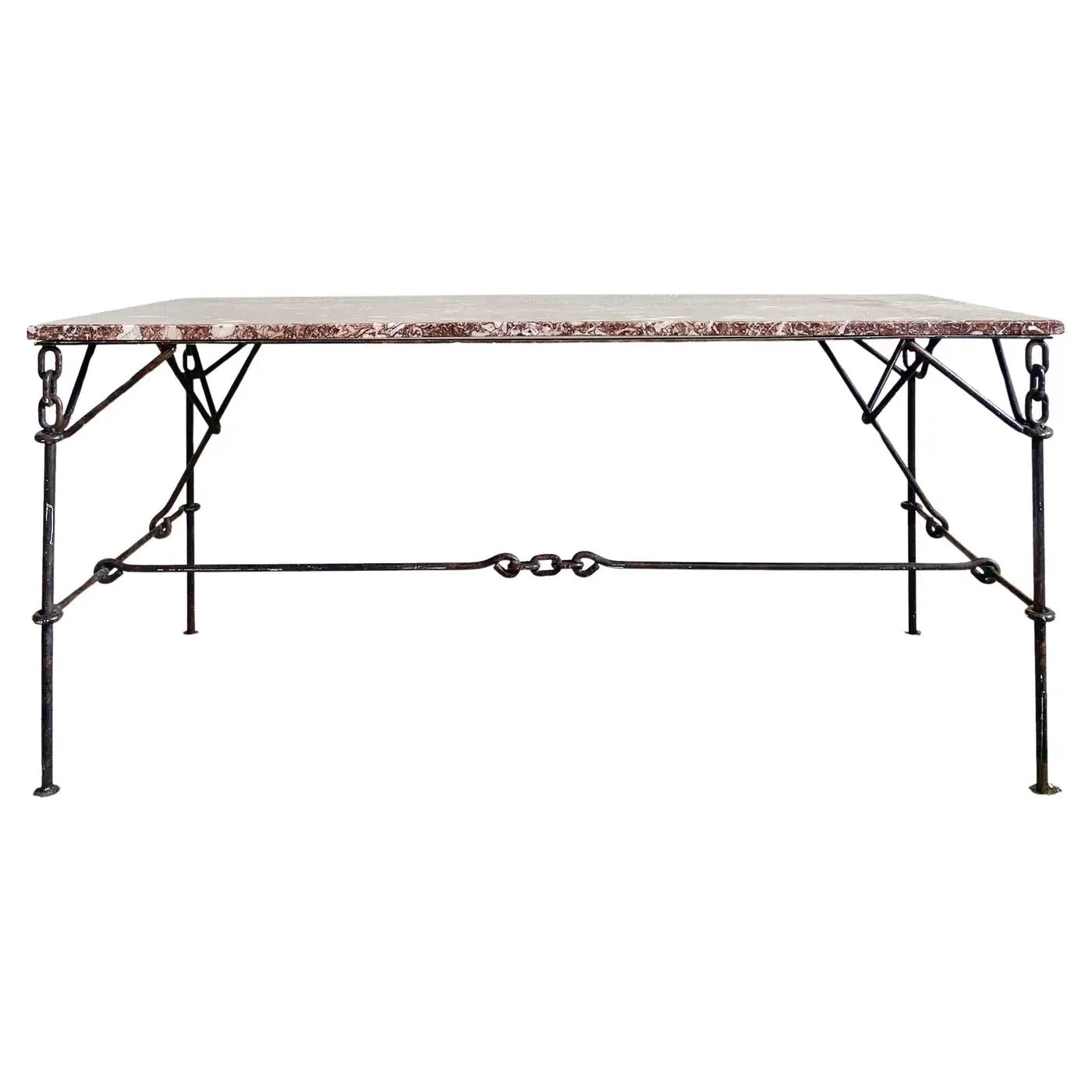 Iron Chain Marble Desk / Console Table Franz West Style