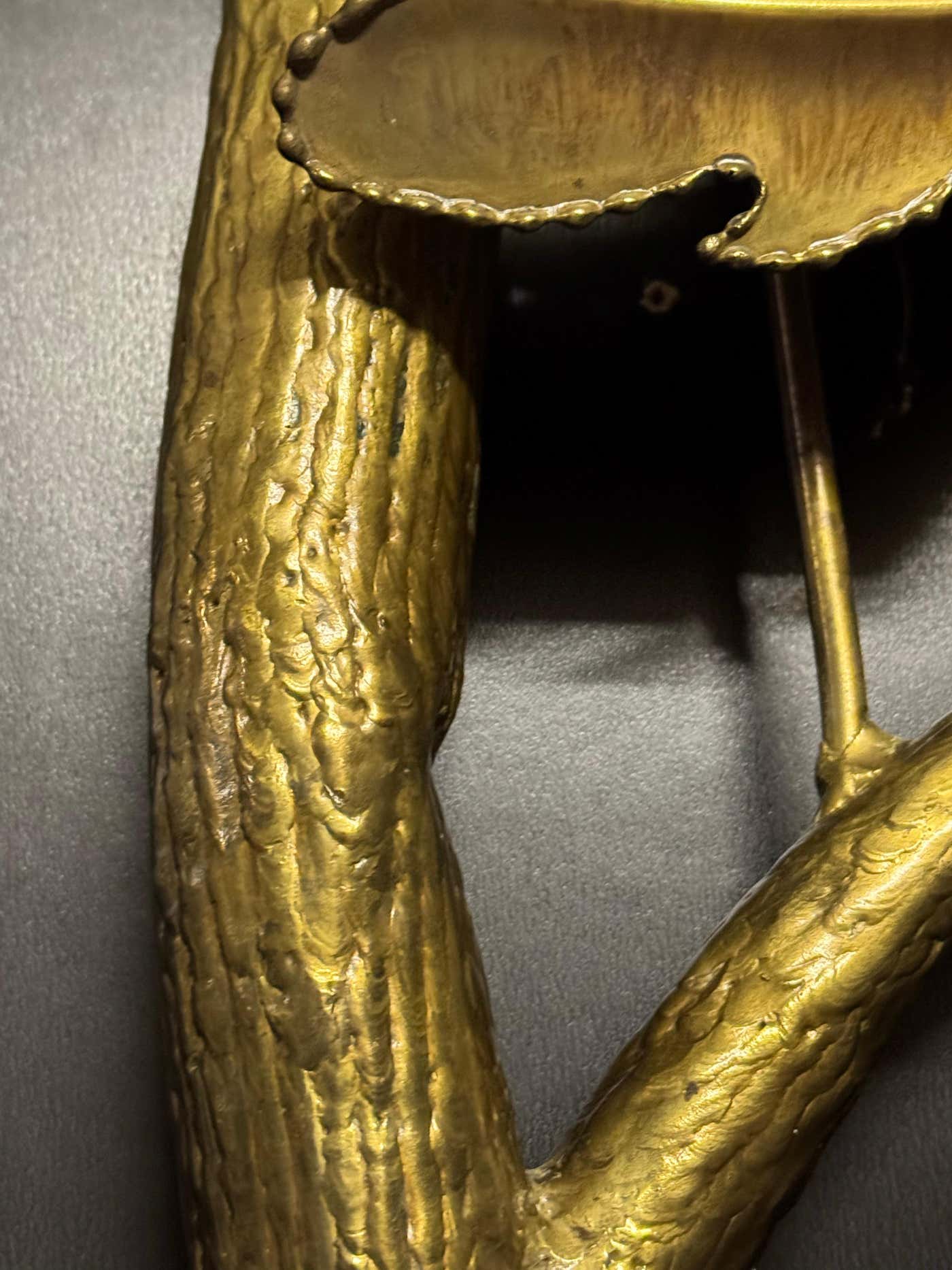 Large "Maple Branch" Bronze Wall Sconce, Italy, ca.1960s