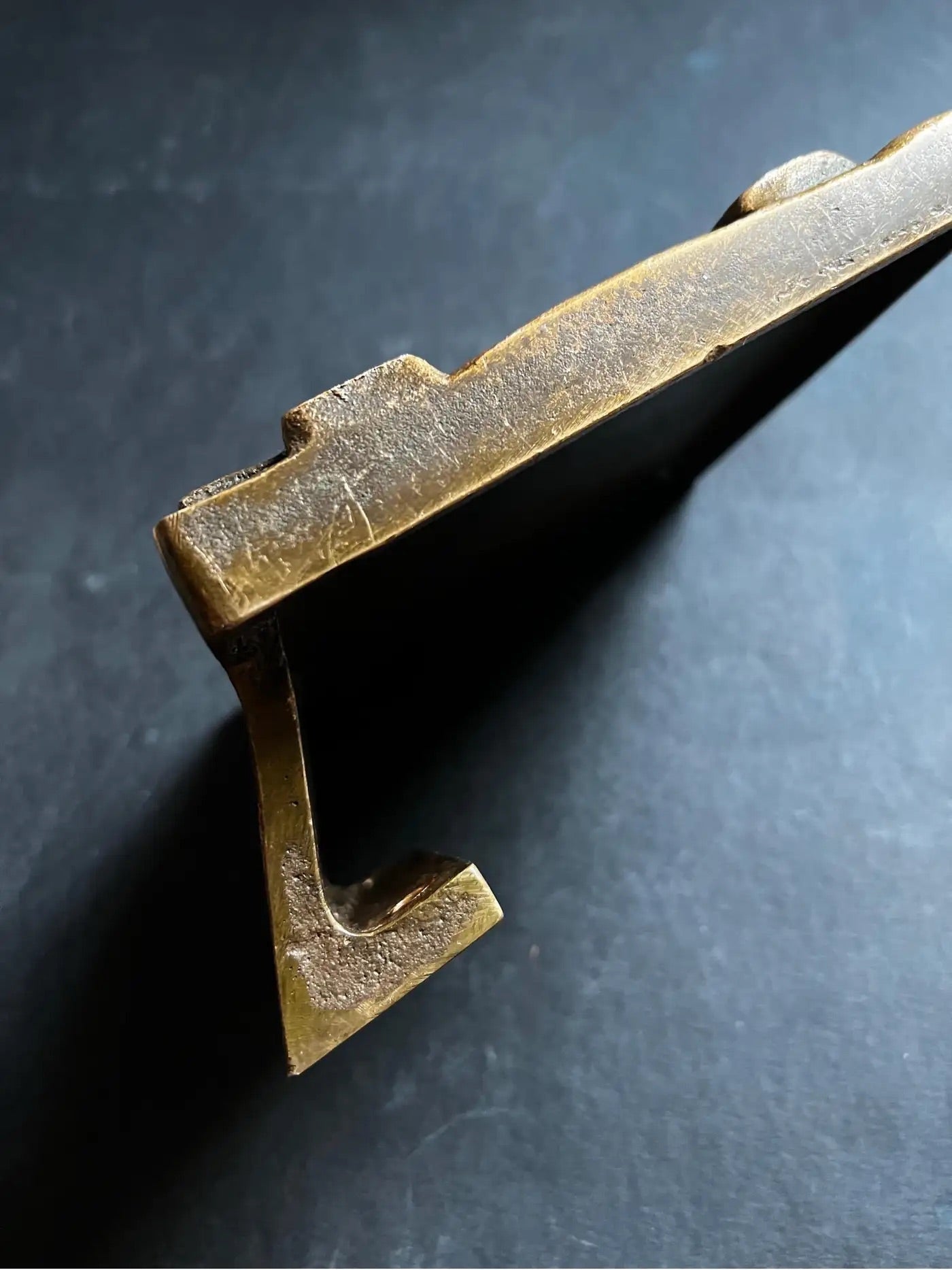 Bronze Push-Pull Handle with Abstract Modernist Design, 20th Century