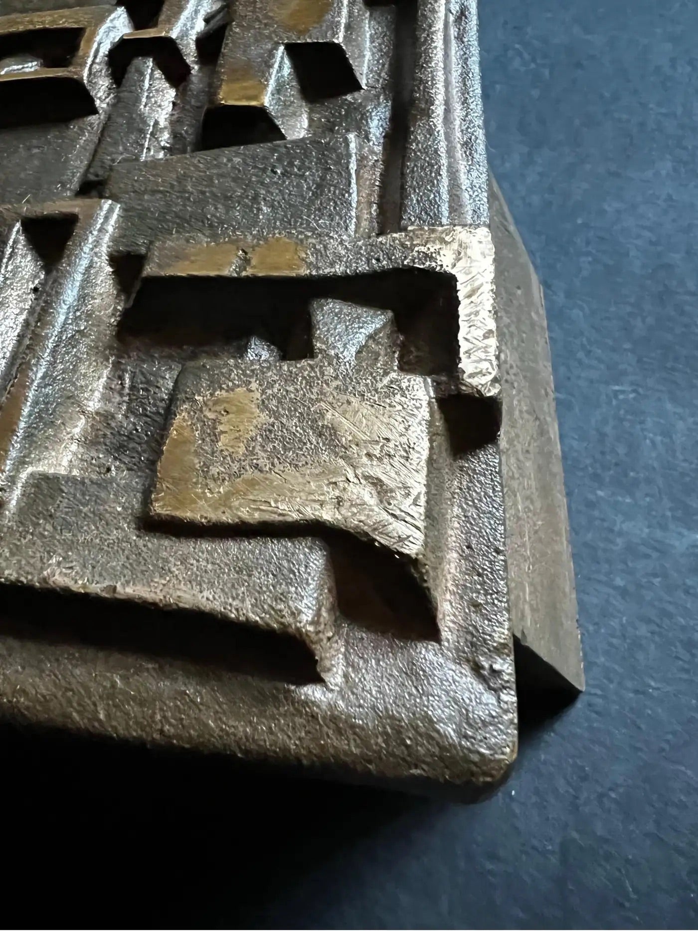 Bronze Push-Pull Handle with Abstract Modernist Design, 20th Century