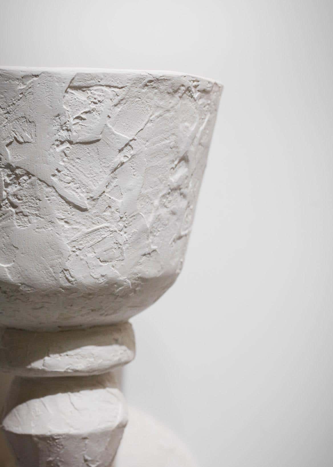 Pair of Big Sconces in Modern Plaster in the Style of Giacometti G170