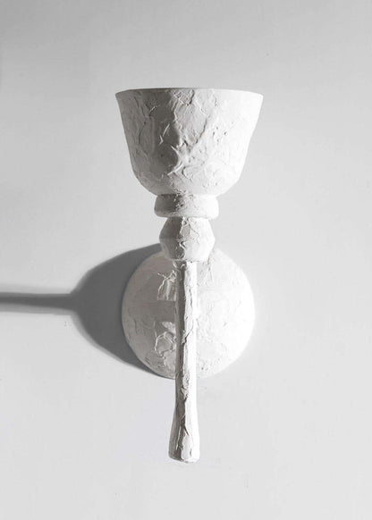 Pair of Big Sconces in Modern Plaster in the Style of Giacometti G170