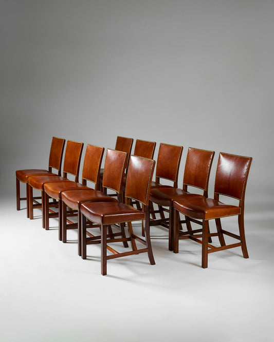 Set of ten 'Red Chair' dining chairs