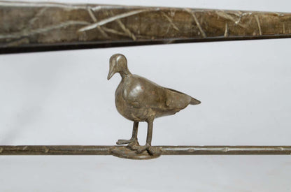 1940s Giacometti-Style Expressionist Iron Square Coffee Table with Birds, France