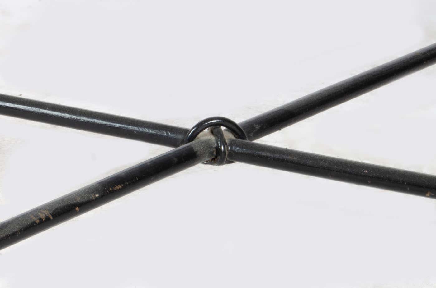 20th Century Giacometti-Like Expressionist Iron Coffee Table with Glass Top