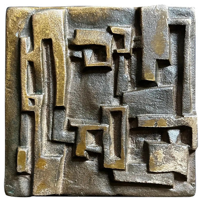 Bronze Push-Pull Handle with Abstract Modernist Design, 20th Century