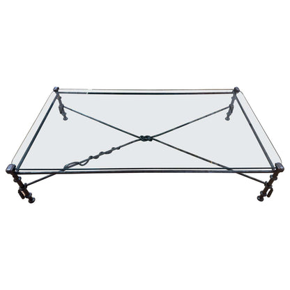 Monumental Forged Iron & Glass Serpent Coffee Table Manner of Diego Giacometti