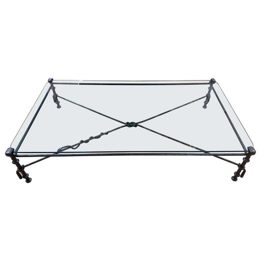 Monumental Forged Iron & Glass Serpent Coffee Table Manner of Diego Giacometti