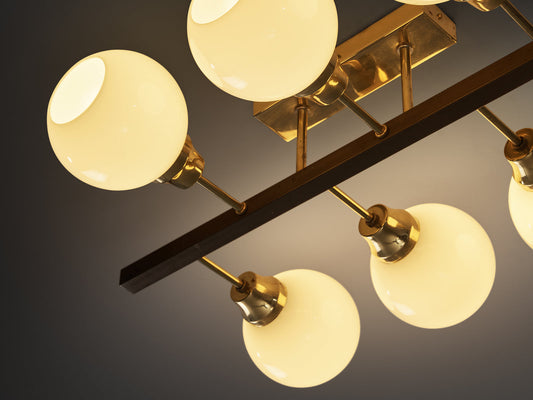 Sputnik Chandelier with in Glass and Brass