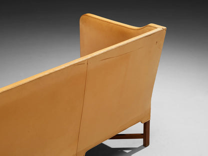 Kaare Klint for Rud Rasmussen Sofa in Camel Leather and Mahogany