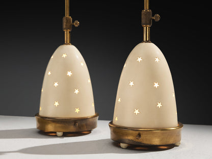 Angelo Lelii for Arredoluce 'Stellina' Table Lamps with Star Motifs