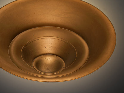 Rare 1930s Louis Poulsen Ceiling Light in Golden Painted Metal