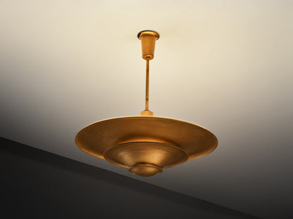 Rare 1930s Louis Poulsen Ceiling Light in Golden Painted Metal